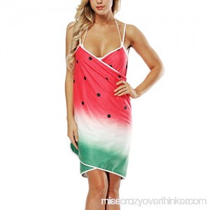Ensasa Women's Spaghetti Strap Backless Beach Dress Graphic Printed Bikini Cover up Sexy Wrap Dress One Size B07CQGQF8N